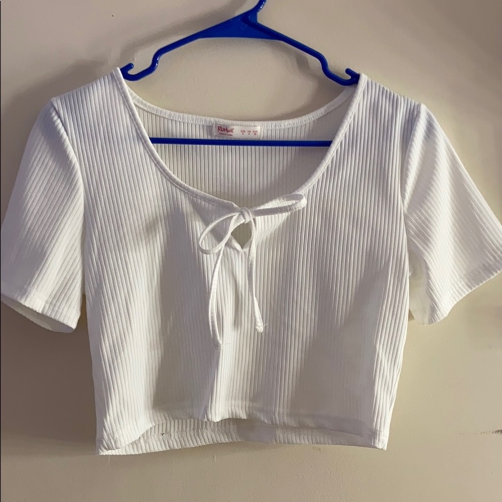 white crop top